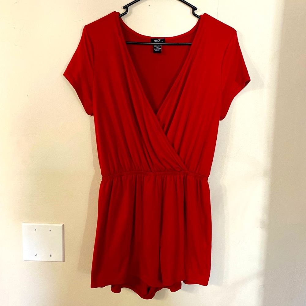 Rue 21 Medium Red Romper